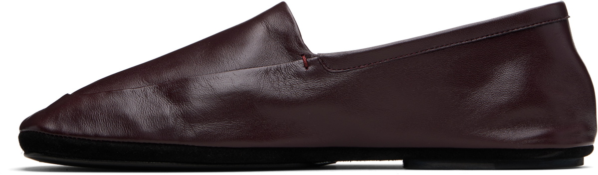 LEMAIRE Burgundy Indoor Slipper Loafers