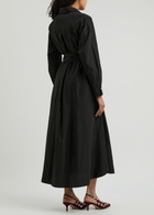 Forte_forte Belted Poplin Midi Shirt Dress Black