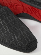 Christian Louboutin - Varsi Espadon Collapsible-Heel Logo-Jacquard Canvas and Leather Espadrilles - Black