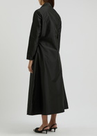 Lovebirds Sequin-embellished Taffeta Midi Shirt Dress Black