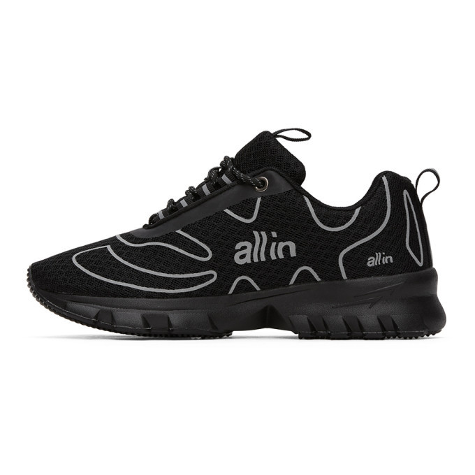 all in Black and Silver Tennis Sneakers