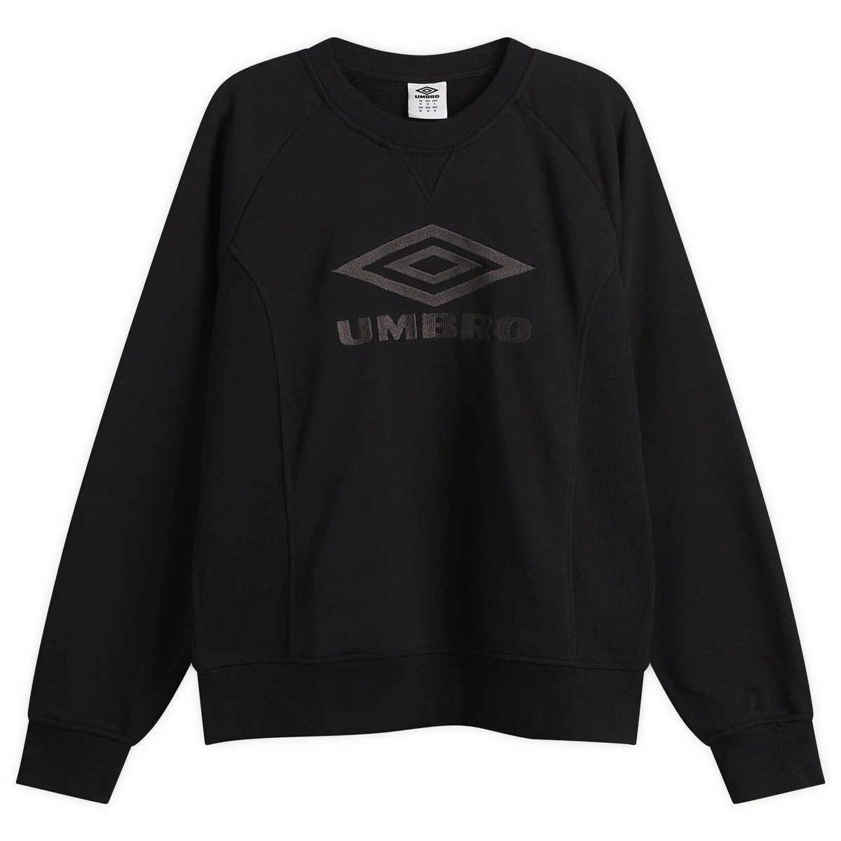 Umbro Men's Iconic Sweat in Black/Volcanic Ash