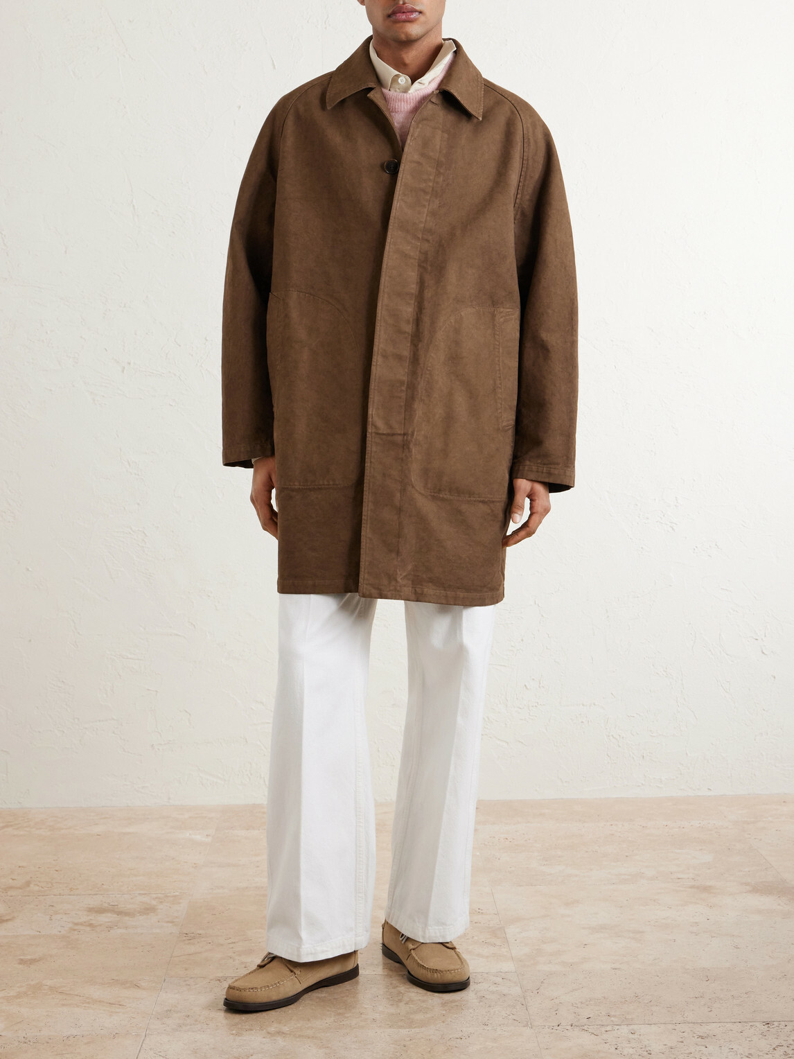 Auralee - Garment-Dyed Cotton-Twill Coat - Brown