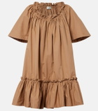 Saint Laurent Ruffled cotton minidress