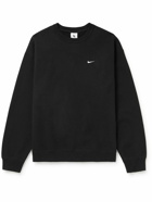 Nike - Logo-Embroidered Cotton-Blend Jersey Sweatshirt - Black