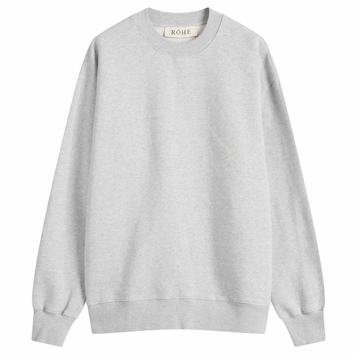 Photo: Róhe Men's Logo Sweatshirt in Mid Grey Melange