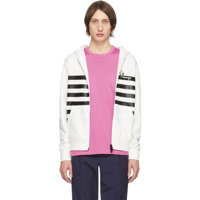 Photo: Moncler White Maglia Cardigan Hoodie