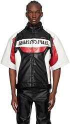 KUSIKOHC Black & Red Rider Faux-Leather Jacket