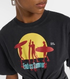 Rabanne Printed cropped cotton jersey T-shirt