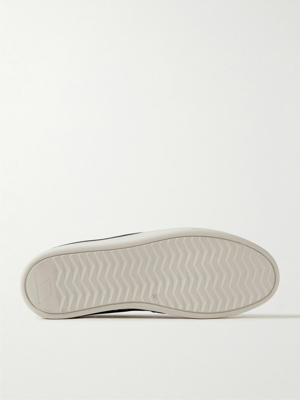 Mulo - Leather-Trimmed Waxed-Suede Slip-On Sneakers - Black