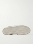 Mulo - Leather-Trimmed Waxed-Suede Slip-On Sneakers - Black