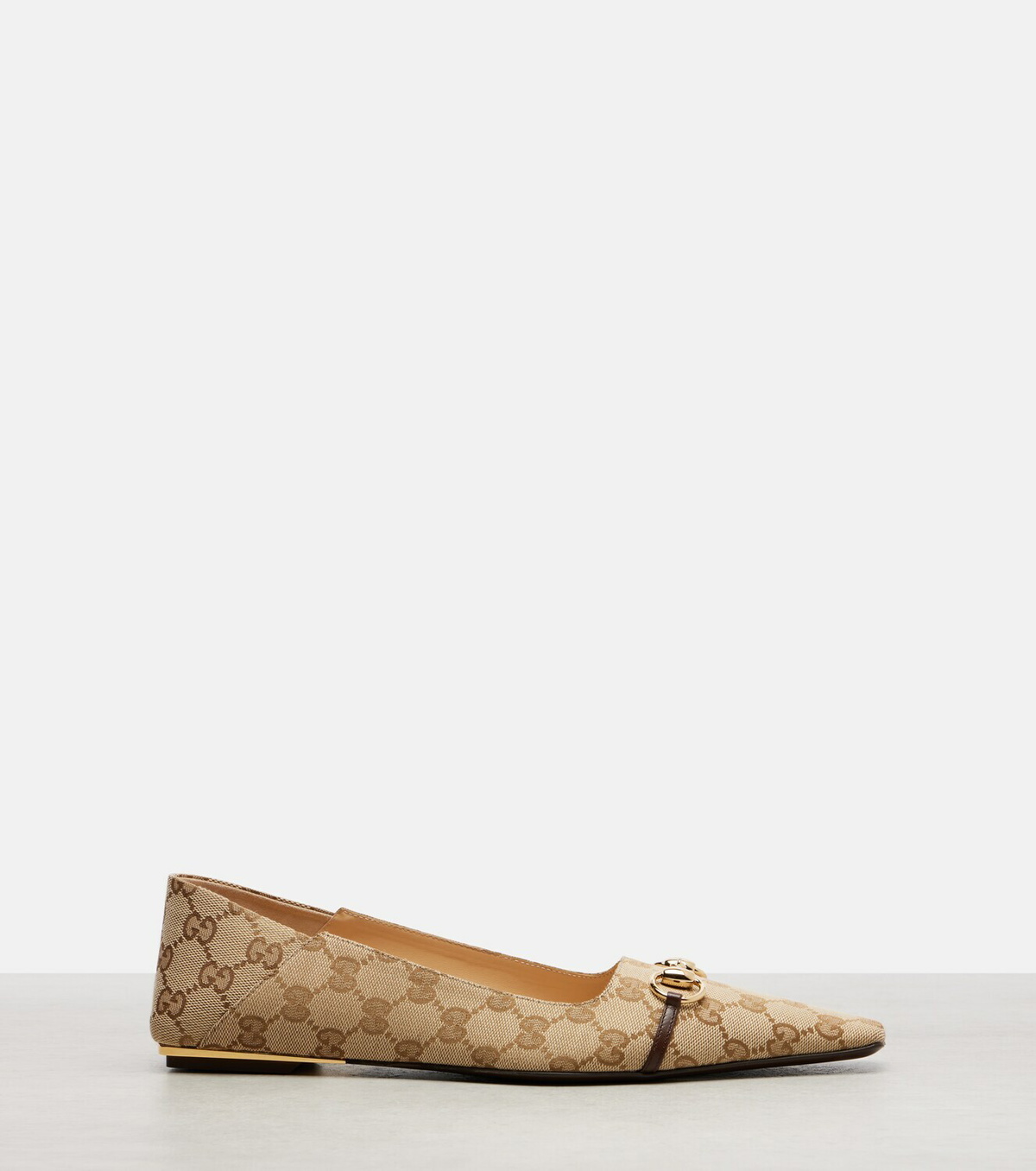 Gucci Vittoria Horsebit GG Canvas ballet flats