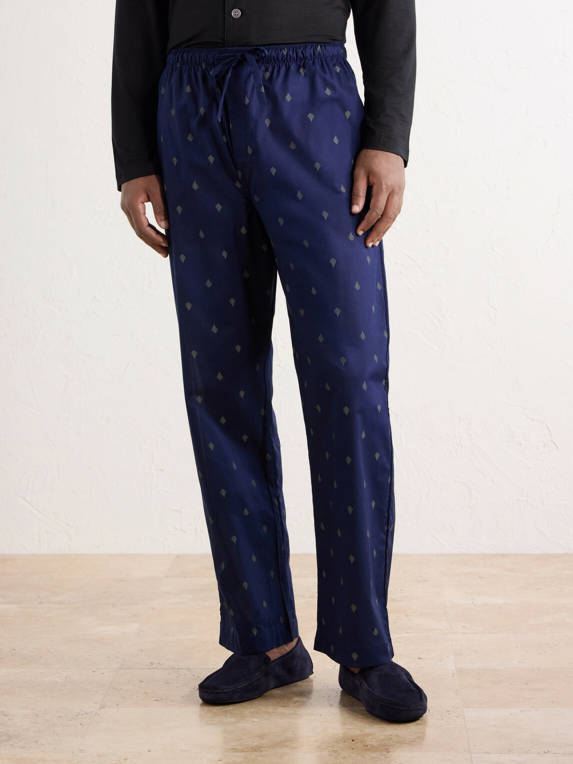 Derek Rose - Nelson 111 Straight-Leg Cotton-Poplin Pyjama Trousers - Blue
