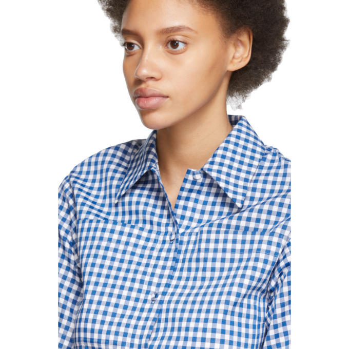 Ports 1961 White and Blue Check Short Sleeve Shirt