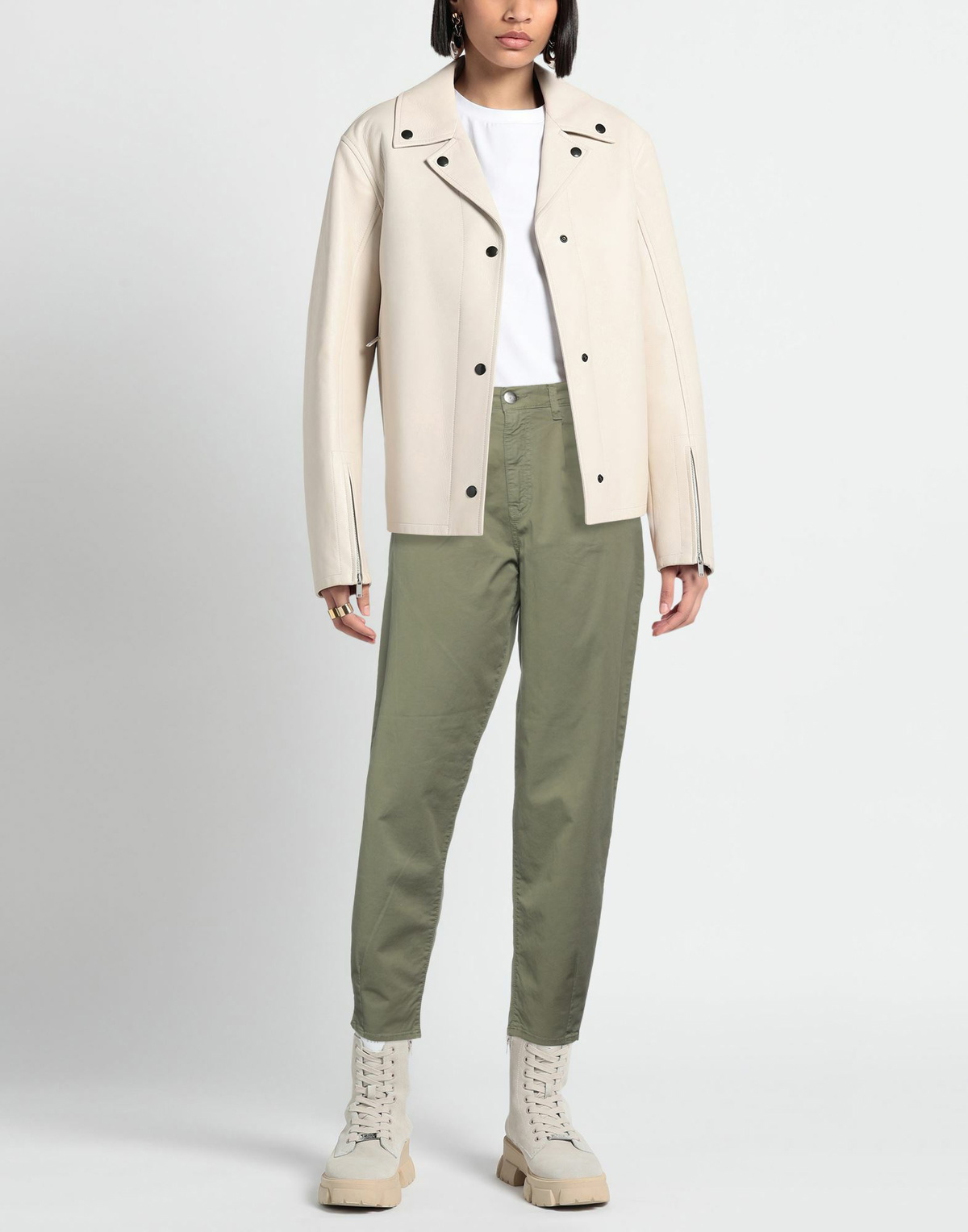Jijil Womens Pants Military in Green