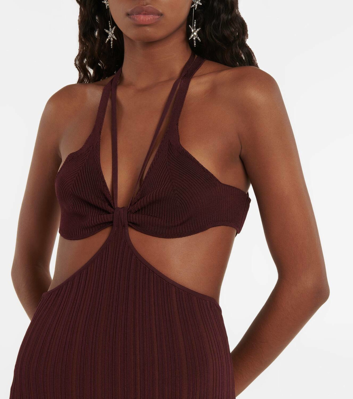 Philosophy di Lorenzo Serafini Cutout ribbed-kit bodycon midi dress