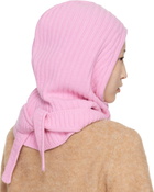 GANNI Pink Wool Mix Balaclava