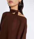 Taller Marmo Brooks scarf-detail caped maxi dress
