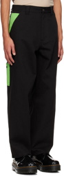 MSGM Black Straight-Leg Trousers