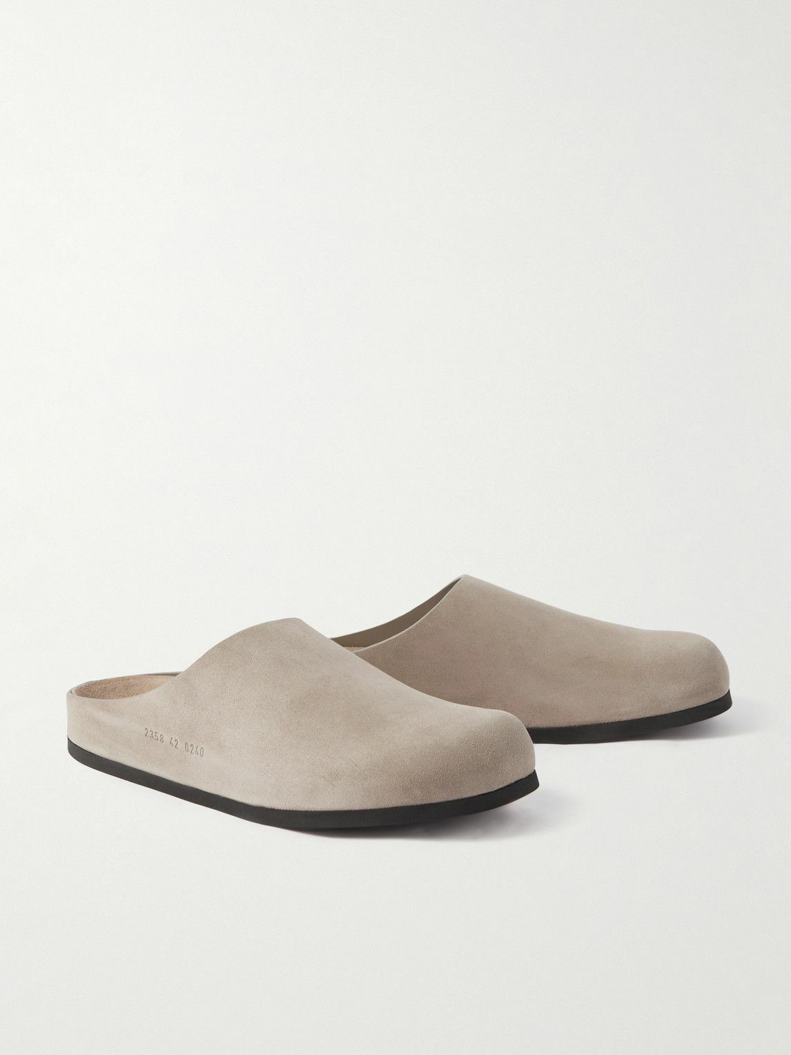 Common Projects - Logo-Debossed Suede Clogs - Brown
