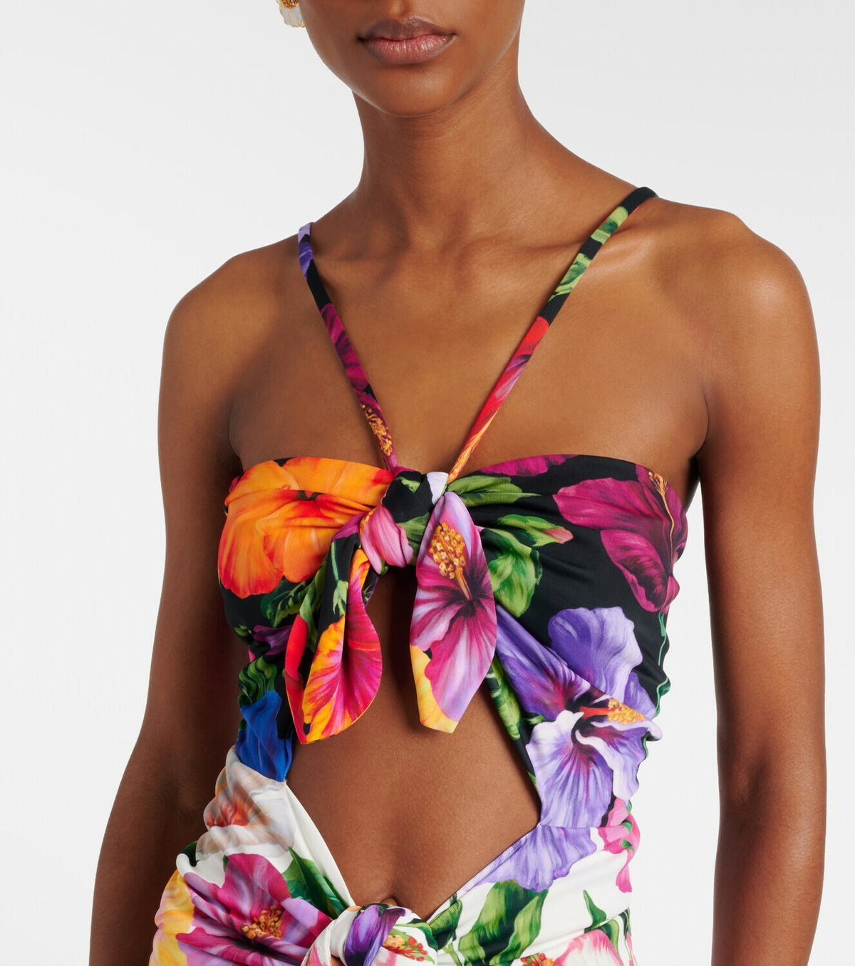 Dolce&Gabbana Floral draped cutout midi dress