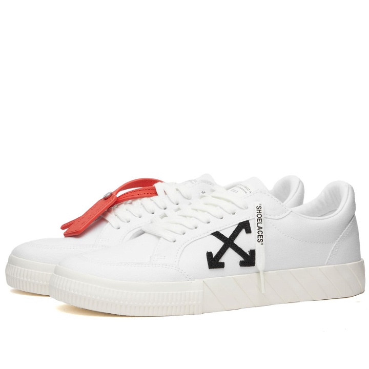 Photo: Off-White Men's Low Vulcanized Canvas Sneakers in White