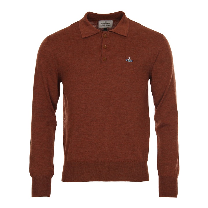 Photo: Knitted Polo Shirt - Brown