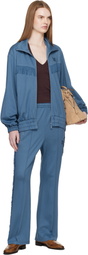 NEEDLES Blue Fringe Boot-Cut Track Pants