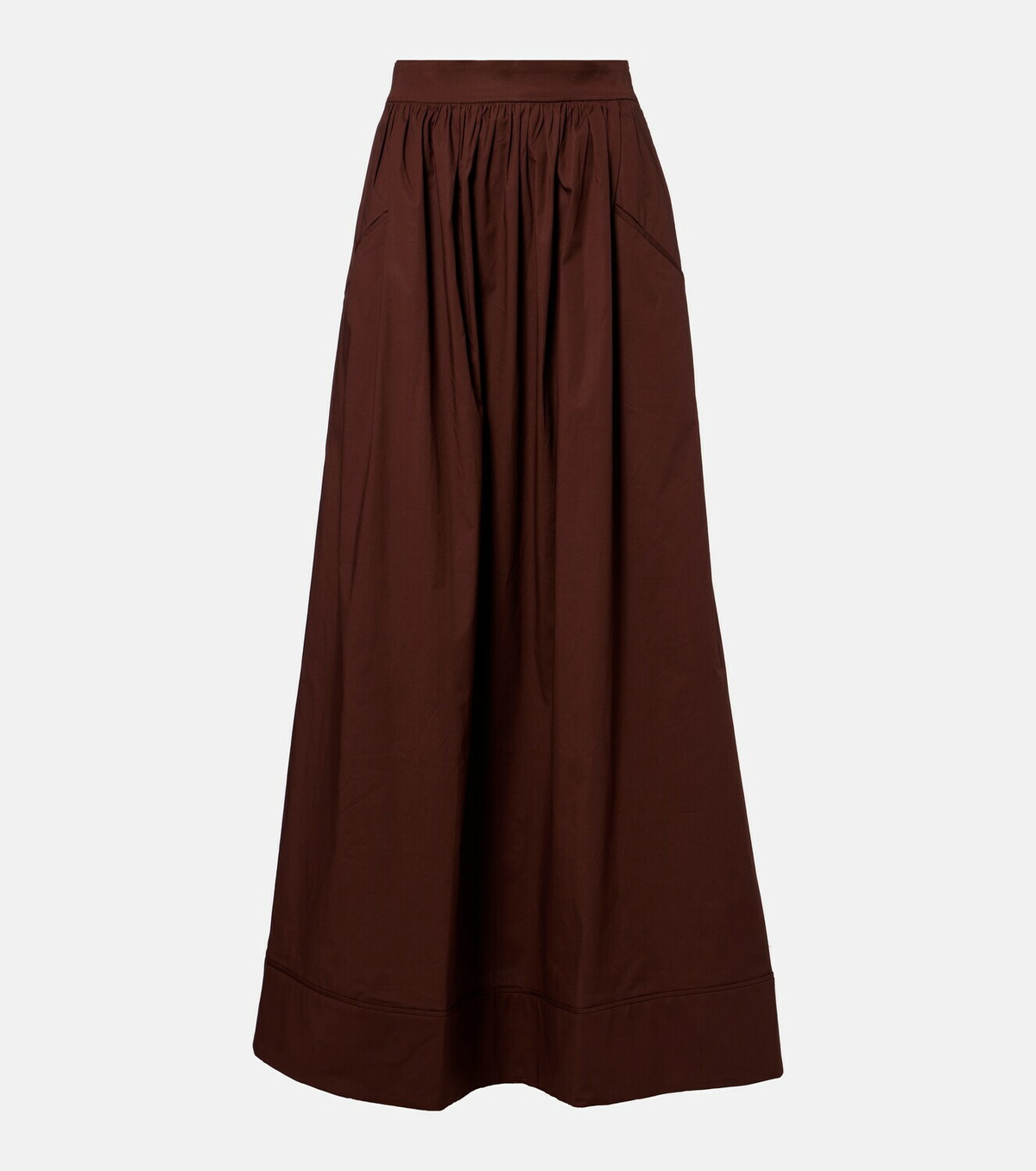 Adriana Degreas Pleated cotton maxi skirt