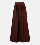 Adriana Degreas Pleated cotton maxi skirt