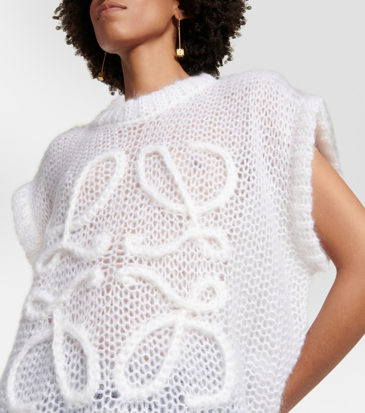Loewe Anagram mohair-blend sweater vest