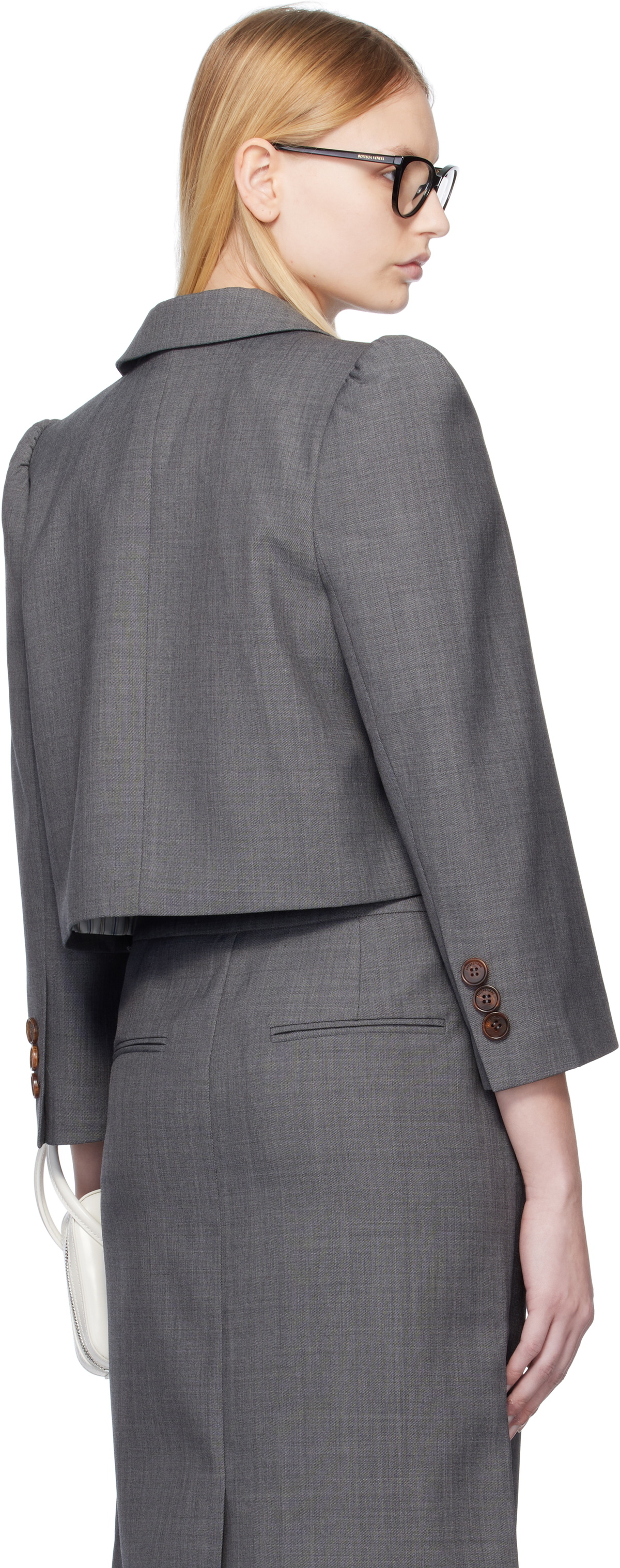 SHUSHU/TONG Gray Short Suit Blazer