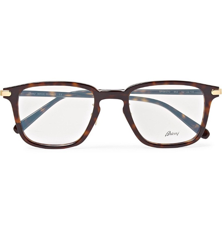 Photo: Brioni - Square-Frame Tortoiseshell Acetate Optical Glasses - Brown
