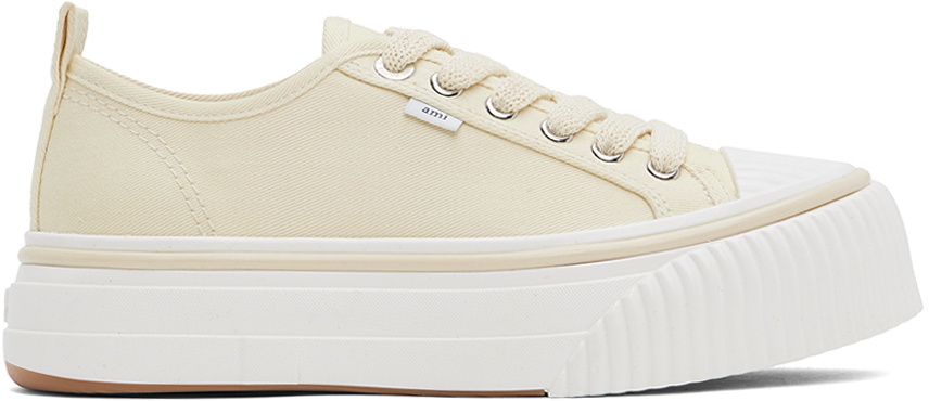 スニーカー Low Top Ami 1980 Sneakers - AMI Paris - Cotton - Off White AMI Paris Off-White Low Top Ami 1980 Sneakers AMI