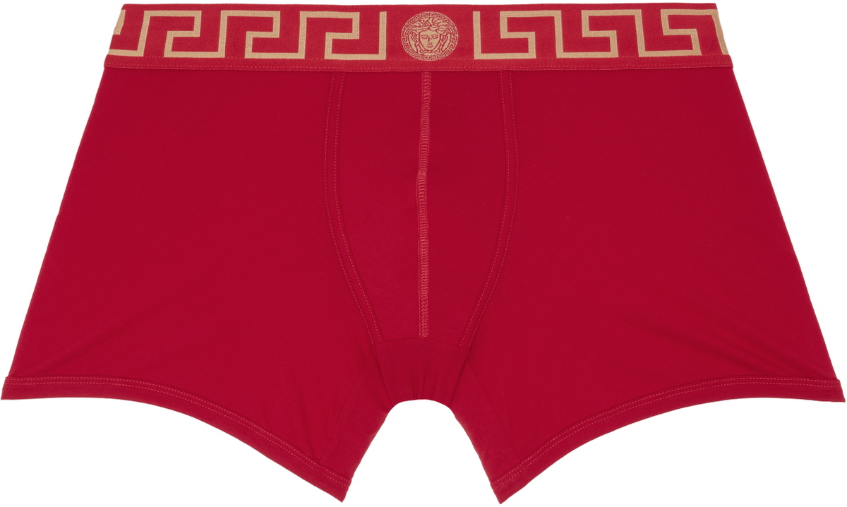 Versace Red Cotton-Jersey Long Boxer Briefs