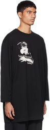 Yohji Yamamoto Black Graphic Print Oversized Long Sleeve T-Shirt