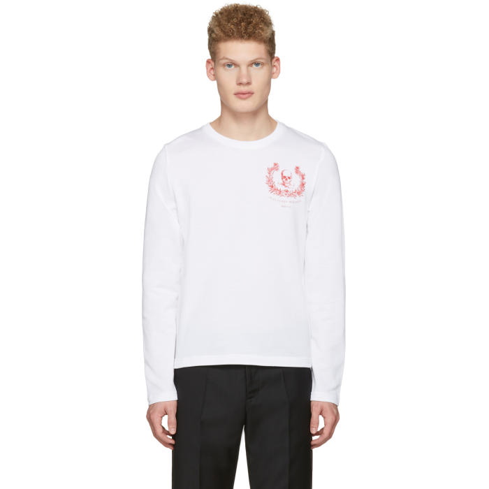 Photo: Alexander McQueen White Skull Long Sleeve T-Shirt