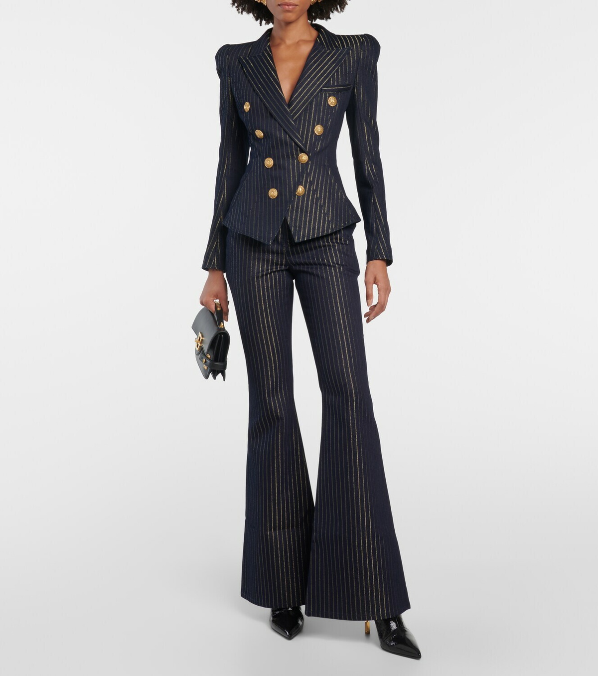 Balmain Flared Lurex® pinstripe jeans Balmain