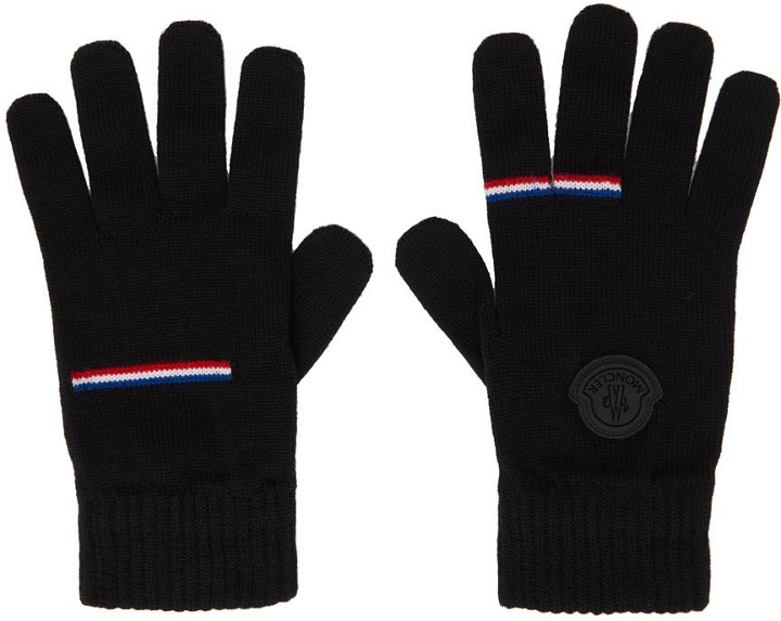 Photo: Moncler Black Wool Logo Gloves