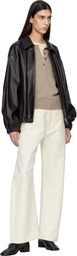 ssstein Black Sheep Leather Zip Short Jacket