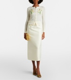 Leo Lin Quinn embellished wool and silk midi skirt