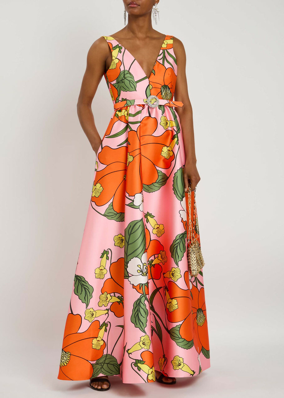 Borgo DE Nor Isabella Floral-print Satin Maxi Dress Multicoloured Borgo de  Nor