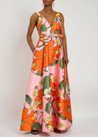 Borgo DE Nor Isabella Floral-print Satin Maxi Dress Multicoloured