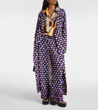 Dries Van Noten Printed mid-rise crêpe wide-leg pants