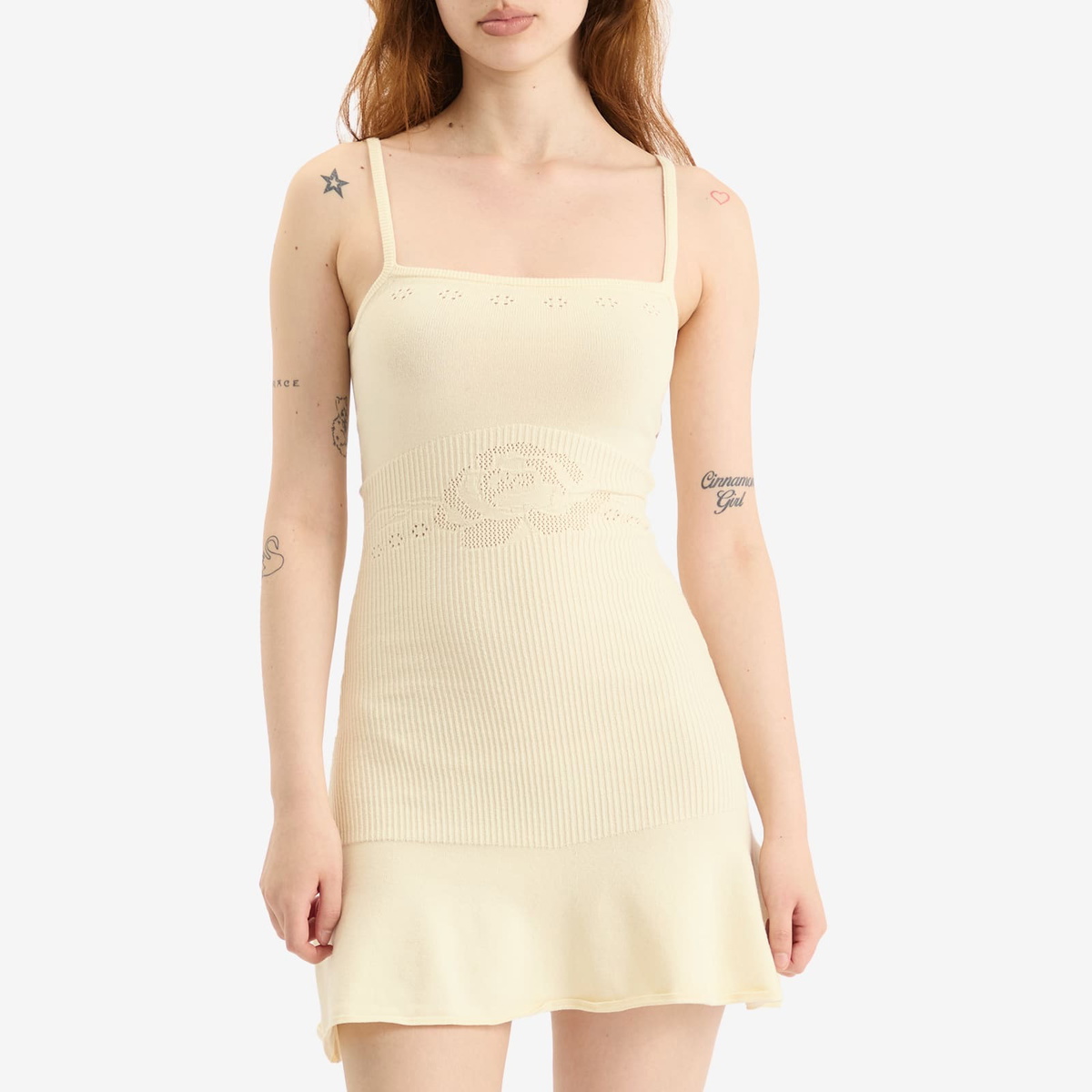 Peachy Den Women's Marie Knit Mini Dress in Cream