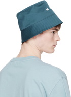 Marni Navy Embroidered Logo Water-Repellent Gabardine Bucket Hat