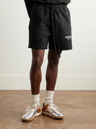 FEAR OF GOD ESSENTIALS - Straight-Leg Logo-Appliquéd Cotton-Blend Jersey Drawstring Shorts - Black