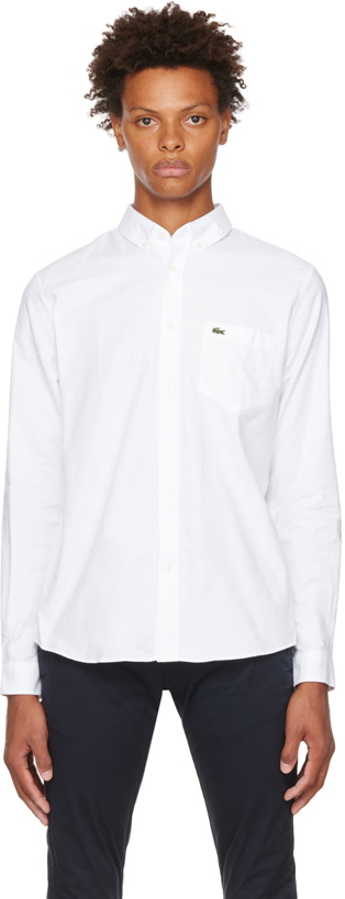 Photo: Lacoste White Embroidered Patch Shirt