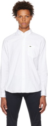 Lacoste White Embroidered Patch Shirt