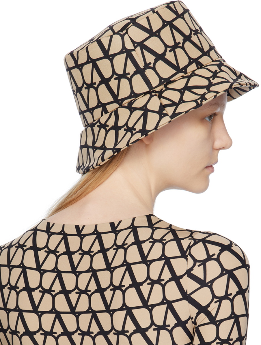 Valentino Garavani Beige Toile Iconographe Bucket Hat  display picture 3